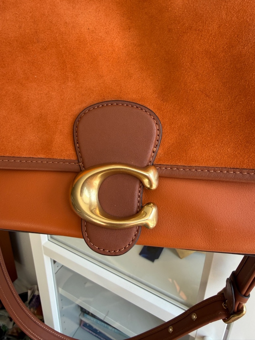 Coach Tabby Shoulder Bag in Orange and Brown with Gold Hardware - Picture 5 of 9